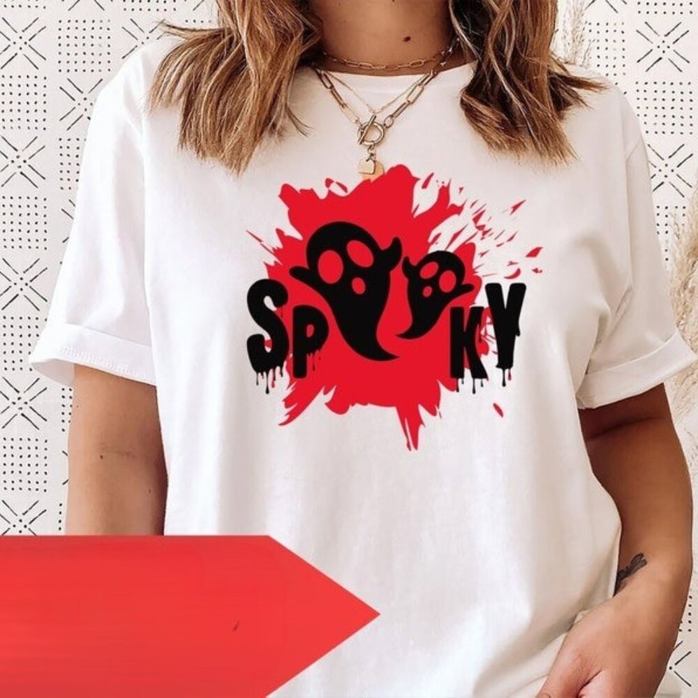 GHOST Halloween T shirt Horror Scary Halloween T-shirt Halloween Witch Skeleton